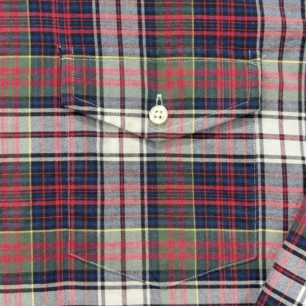 Ralph Lauren shirt mens L long sleeve button down Multicolor Tartan plaid Pocket